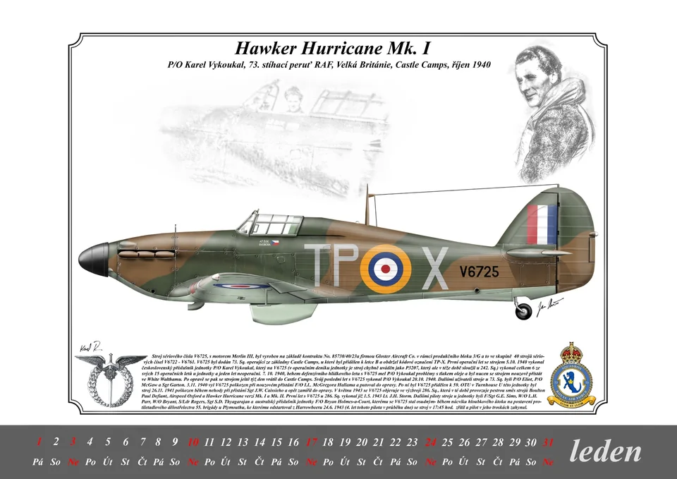Leden 2027 – Hawker Hurricane Mk. I, P/O Karel Vykoukal